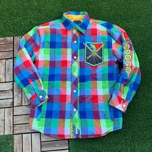 Coogi plaid shirt sz L